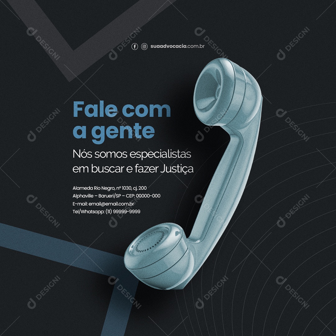 Resolvemos Suas Dúvidas Jurídicas de Forma Prática Advocacia Social Media PSD Editável