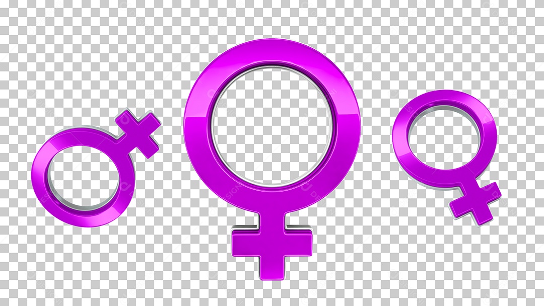 Elemento 3D Para Composição Símbolo Feminino PSD