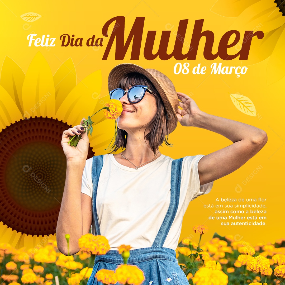 Feliz Dia da Mulher 08 de Março Social Media PSD Editável