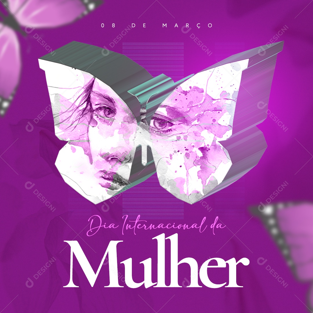 Dia Internacional da Mulher 08 de Março Social Media PSD Editável