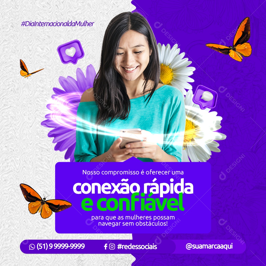 Nosso Compromisso é Oferecer Uma Conexão Rápida e Confiável Social Media PSD Editável