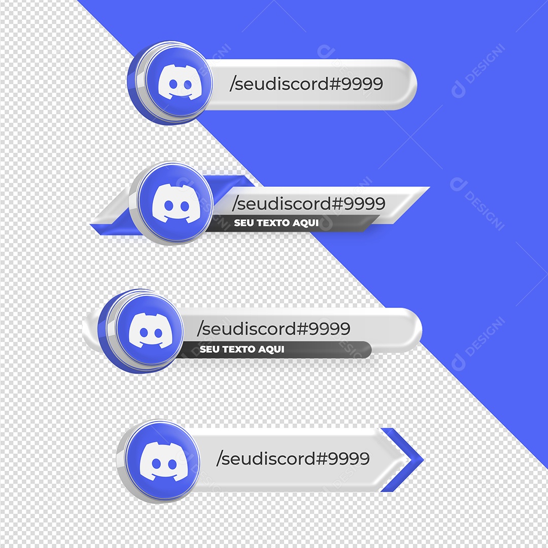 Tarjas Redes Sociais Discord 3D