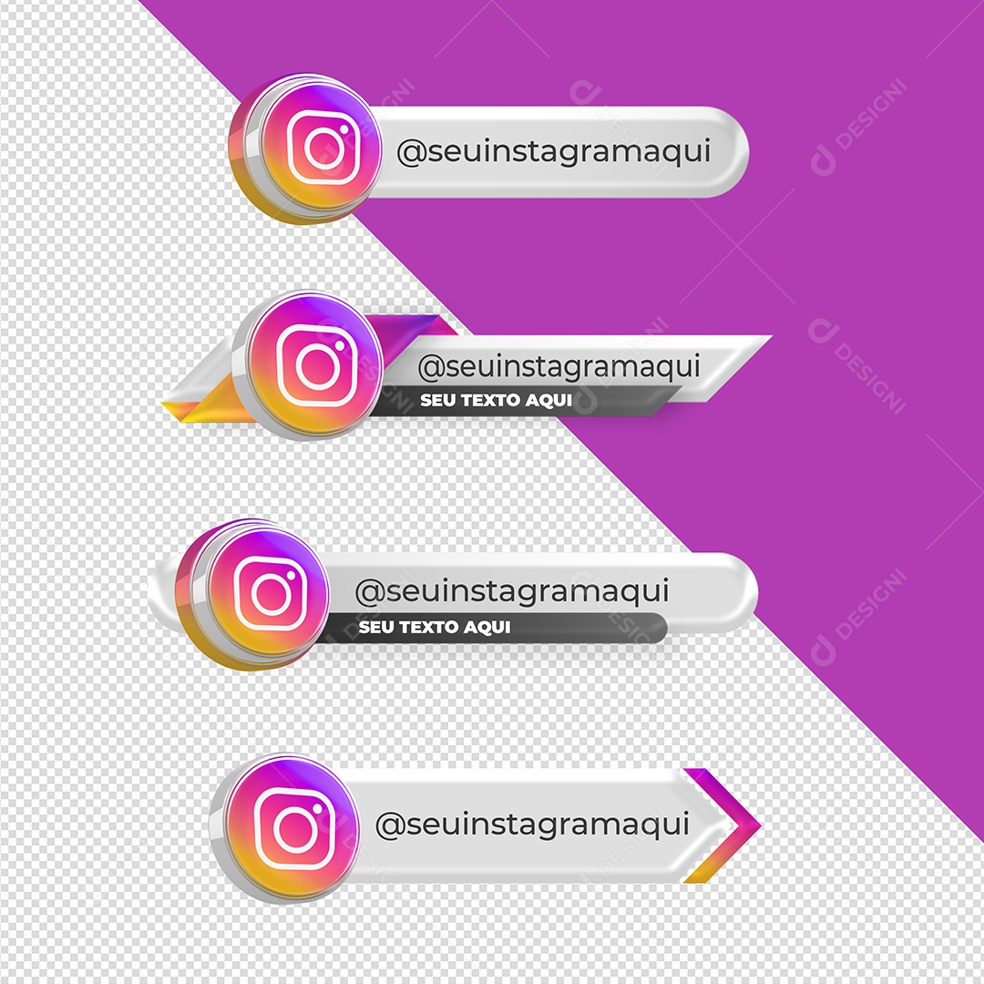 Tarjas Redes Sociais Instagram 3D