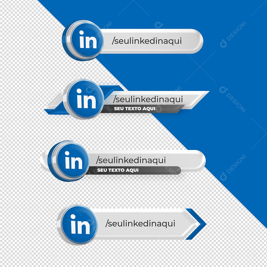 Tarjas Redes Sociais Linkedin 3D