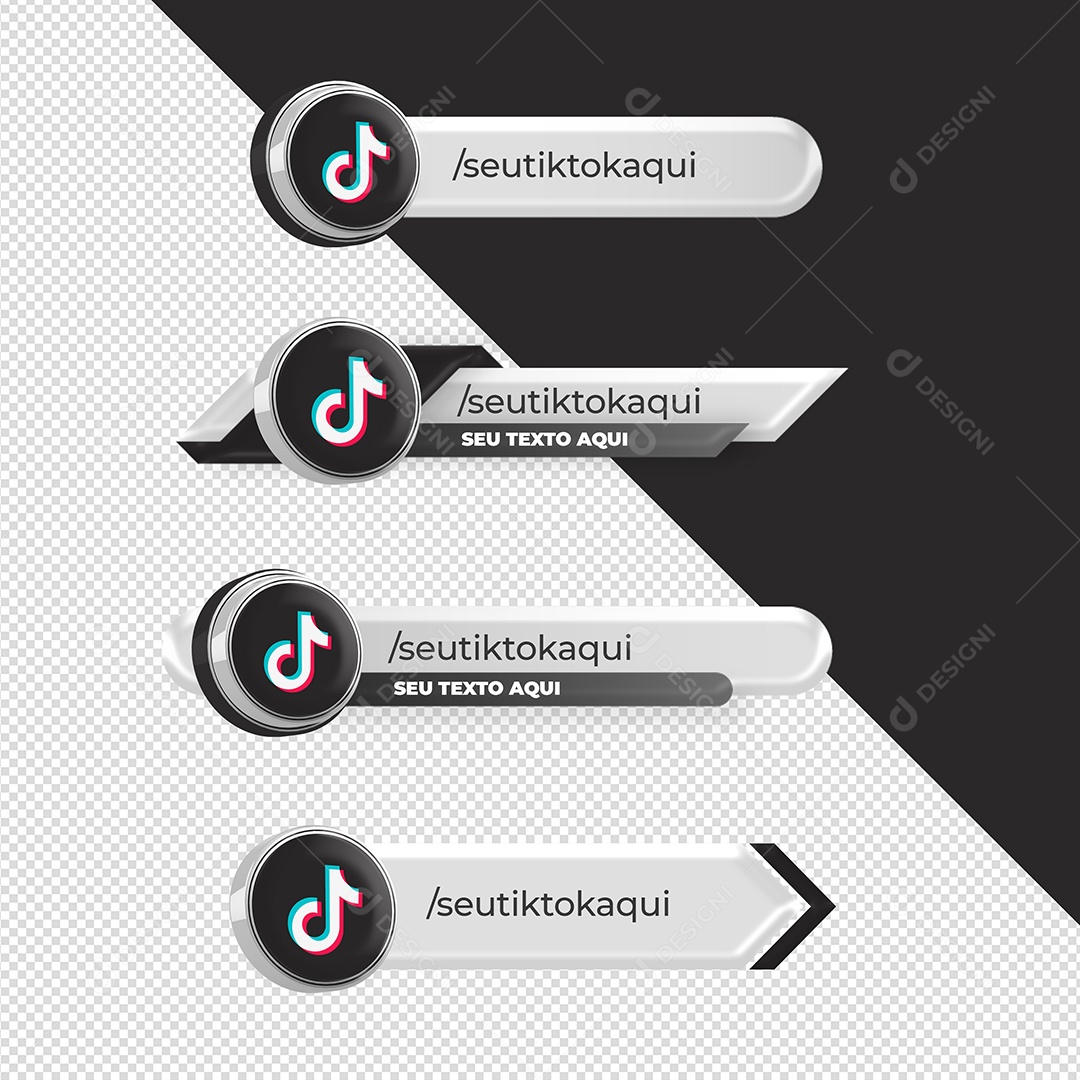 Tarjas Redes Sociais Tiktok 3D