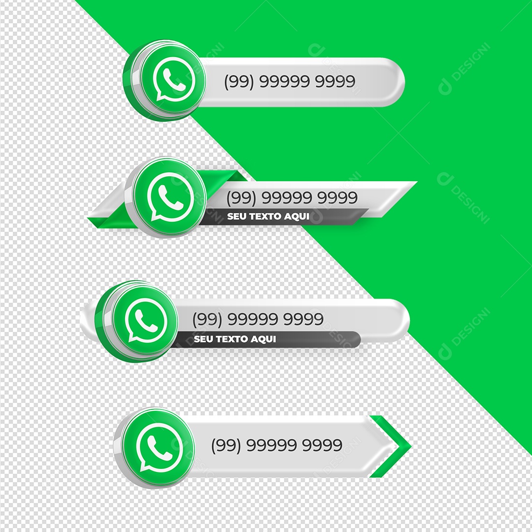 Tarjas Redes Sociais WhatsApp 3D V2