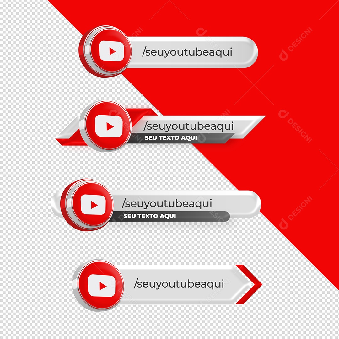 Tarjas Redes Sociais Youtube 3D