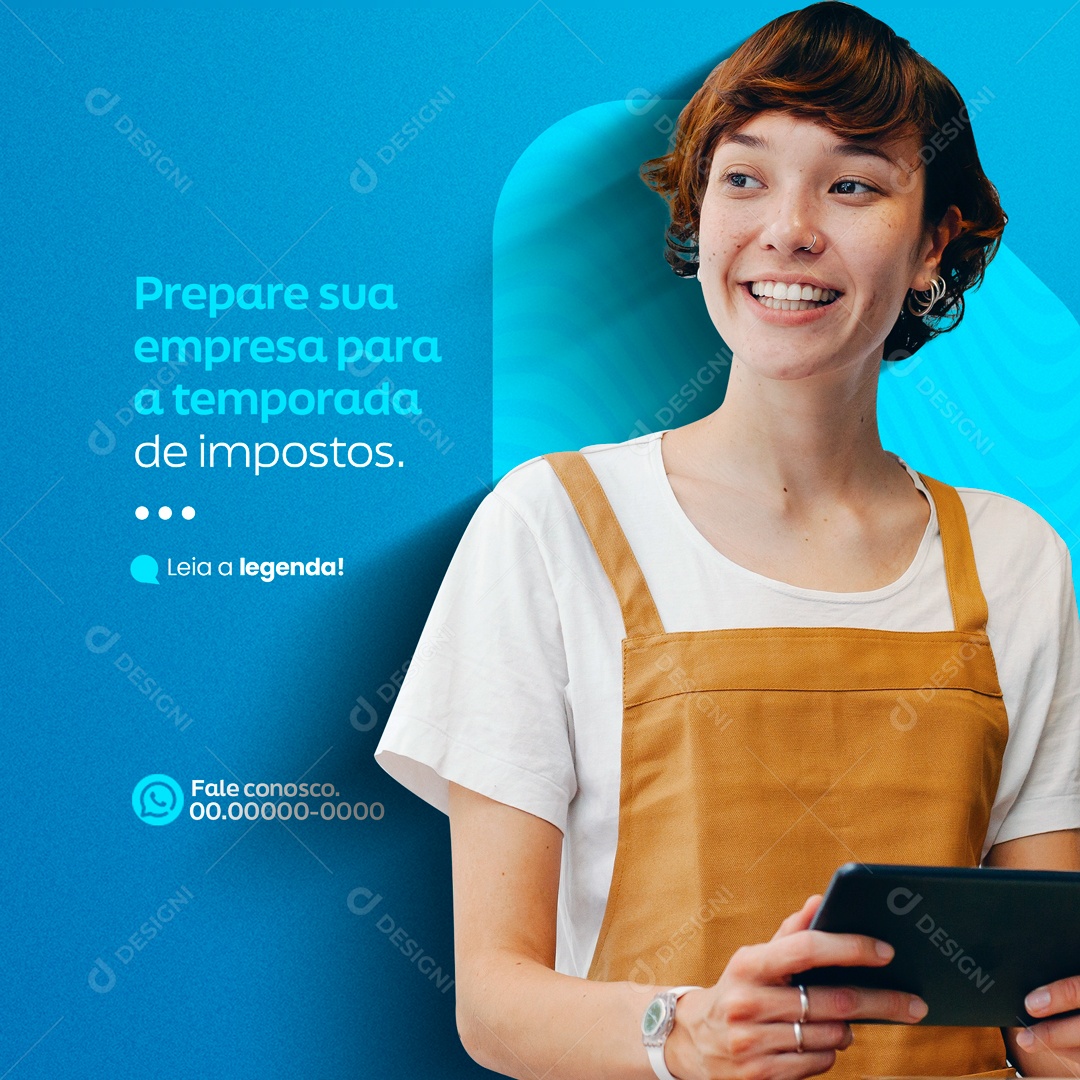 Prepare Sua Empresa Para a Temporada de Impostos. Contabilidade Social Media PSD Editável