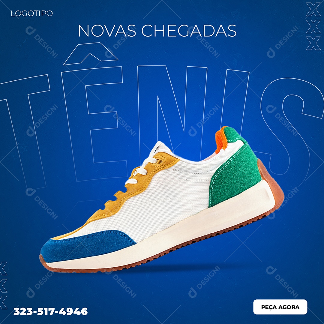 Novas Chegadas Tênis Venha Conferir Social Media PSD Editável