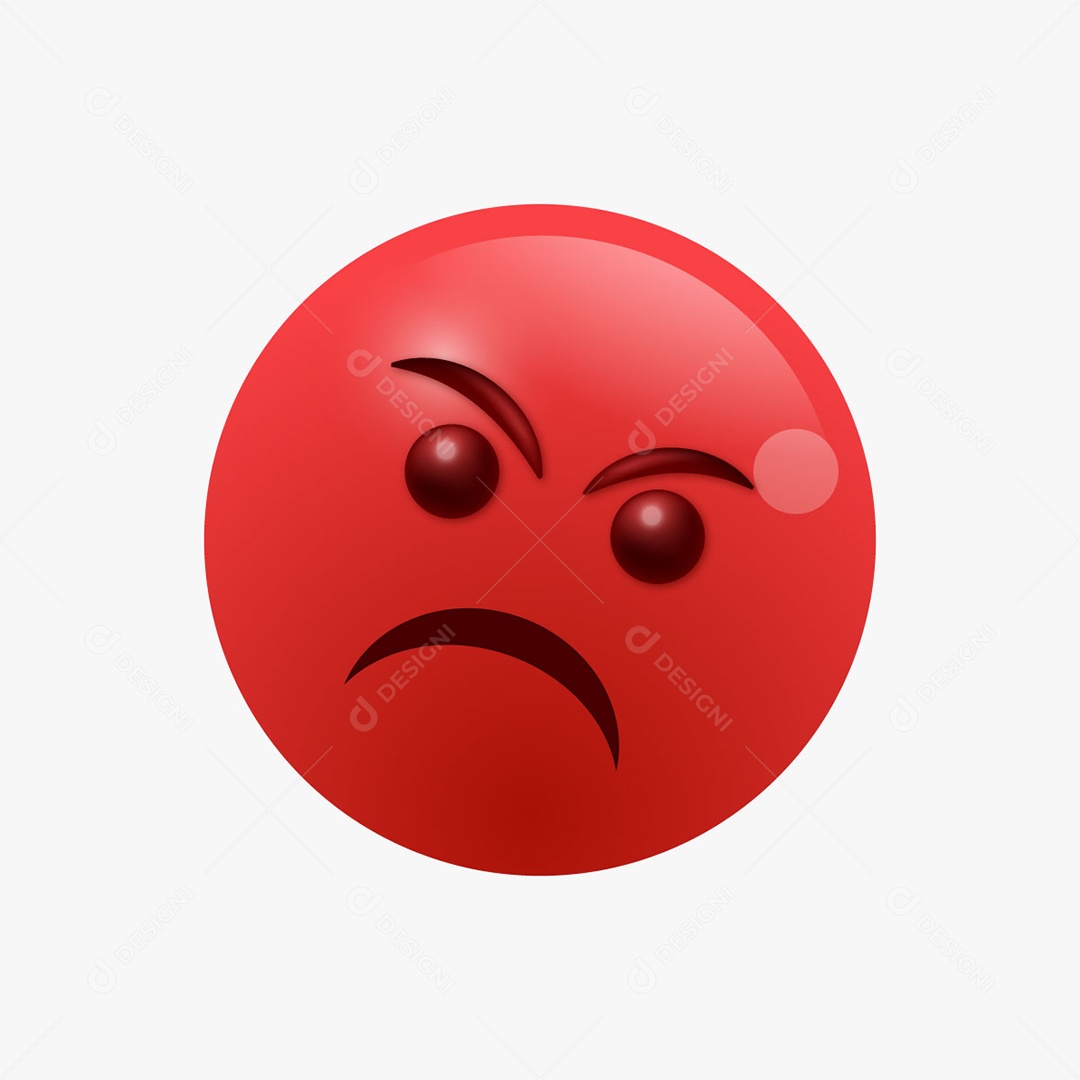 Elemento 3D Para Composição Emoji Com Raiva AI Editável