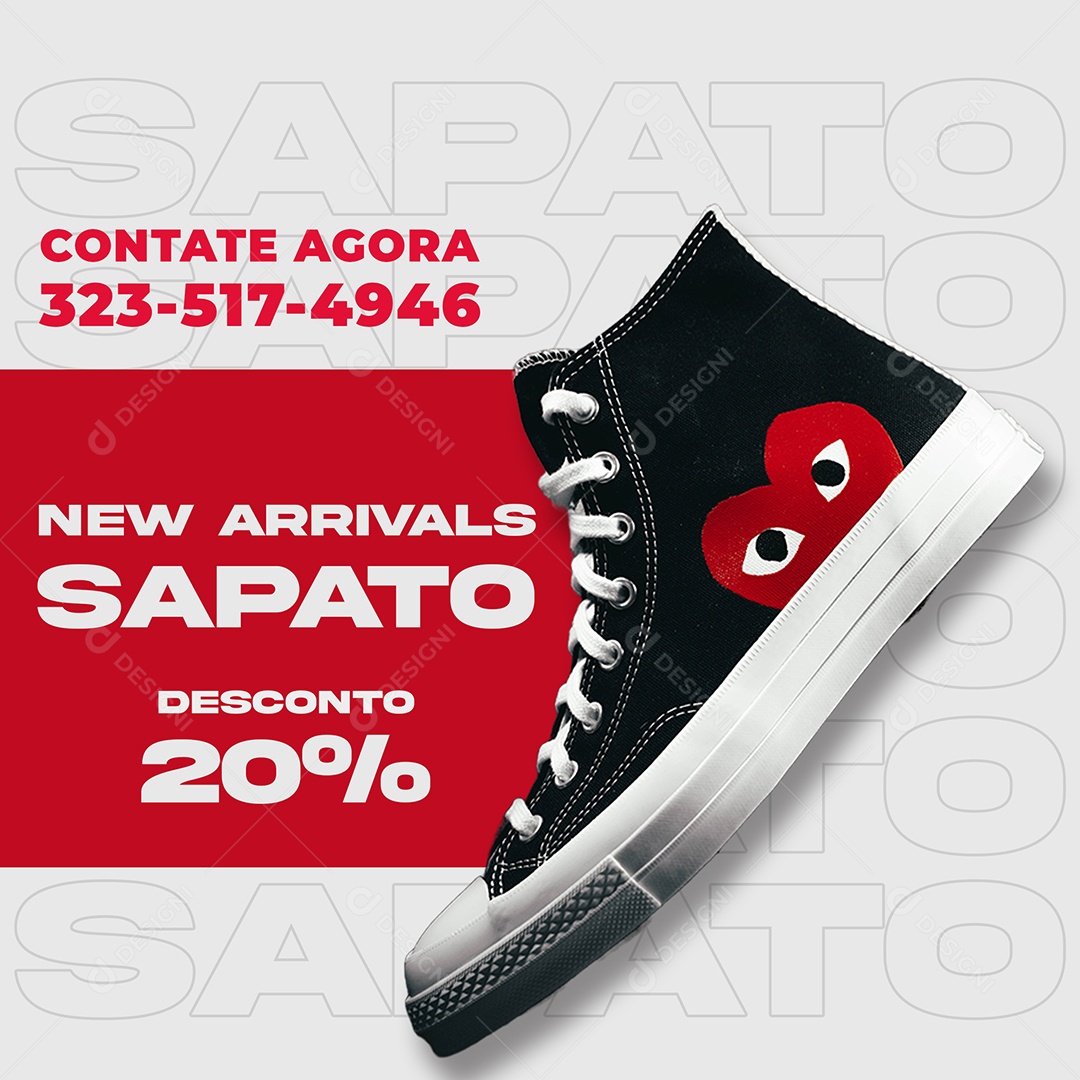 Sapato Venha Conferir Social Media PSD Editável