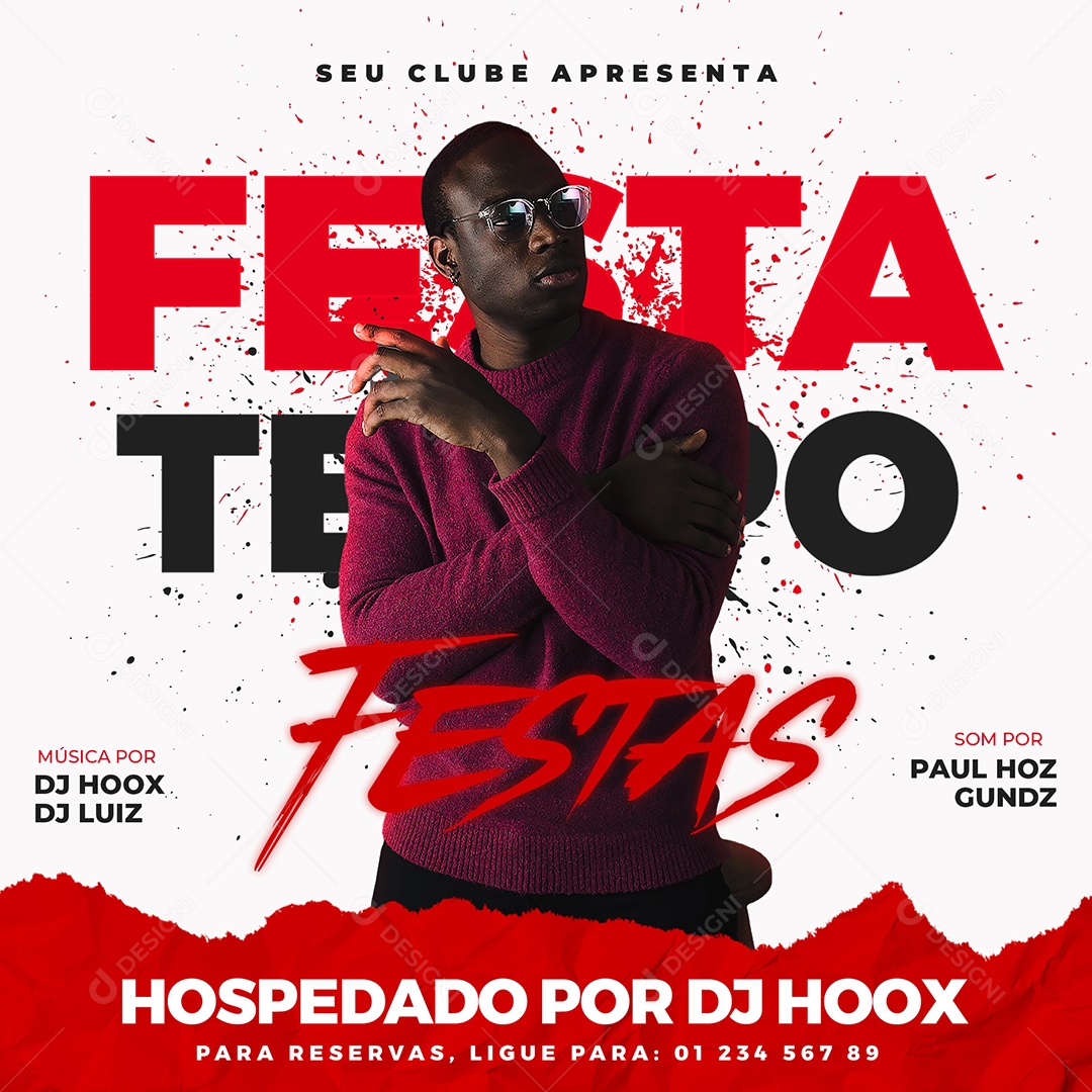 Flyer Festas Social Media PSD Editável