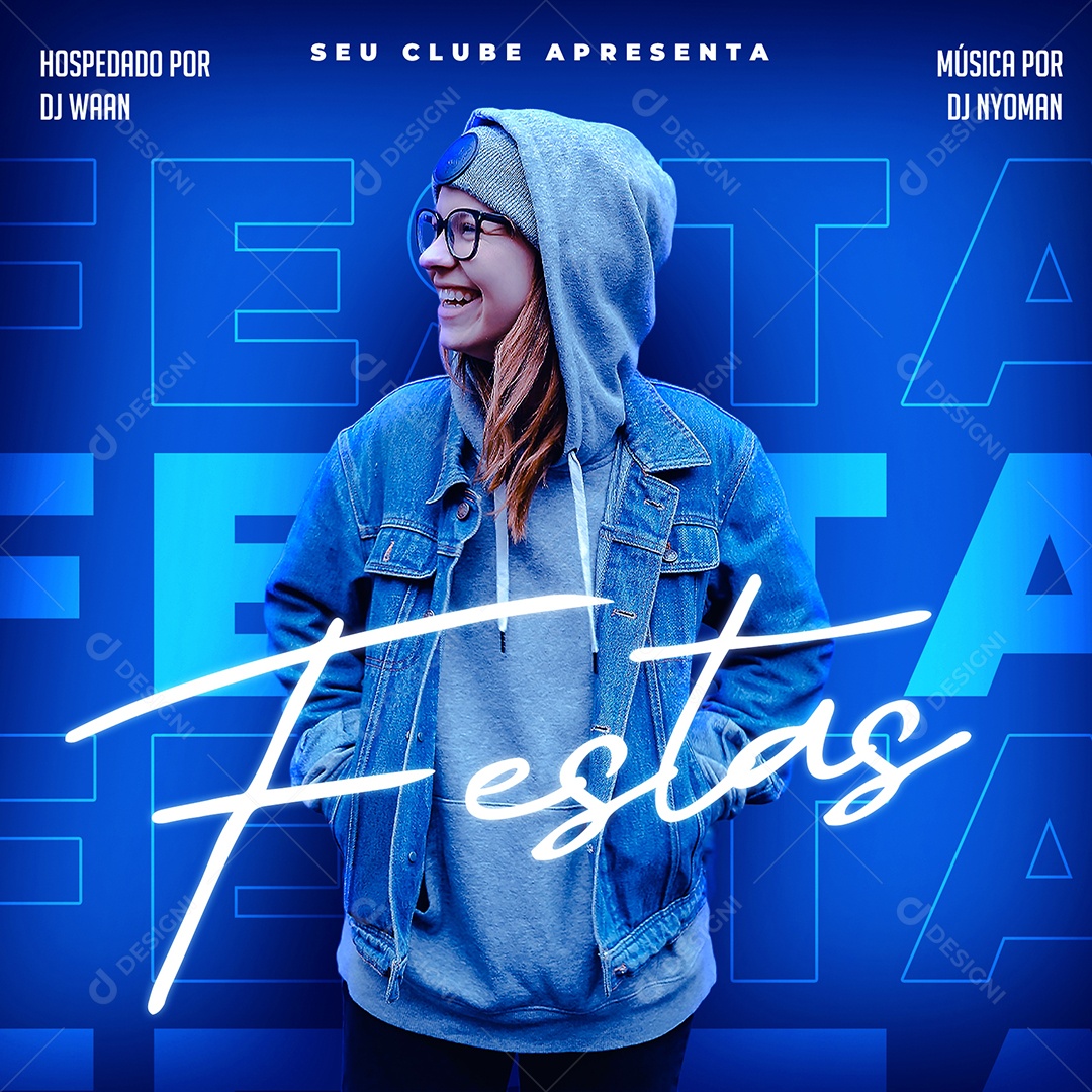 Flyer Festas Social Media PSD Editável