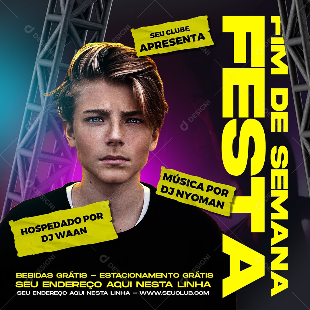 Fim de Semana Festa Social Media PSD Editável