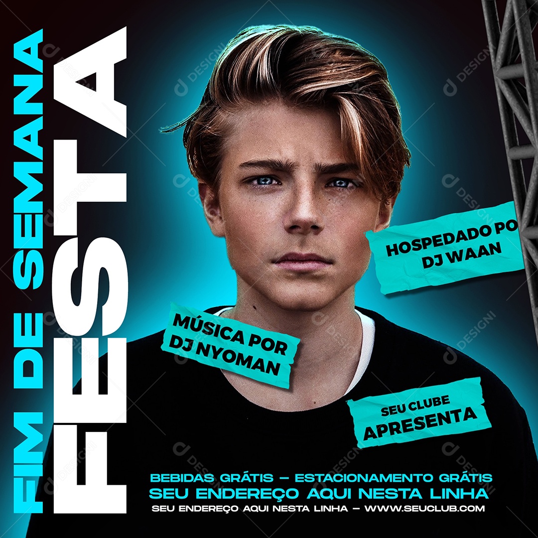 Fim de Semana Festa Social Media PSD Editável