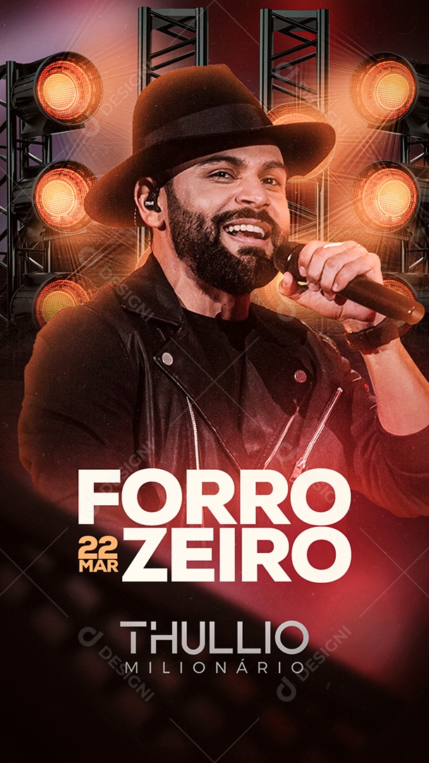 Story Forrozeiro Thullio Milionário Flyer Social Media PSD Editável