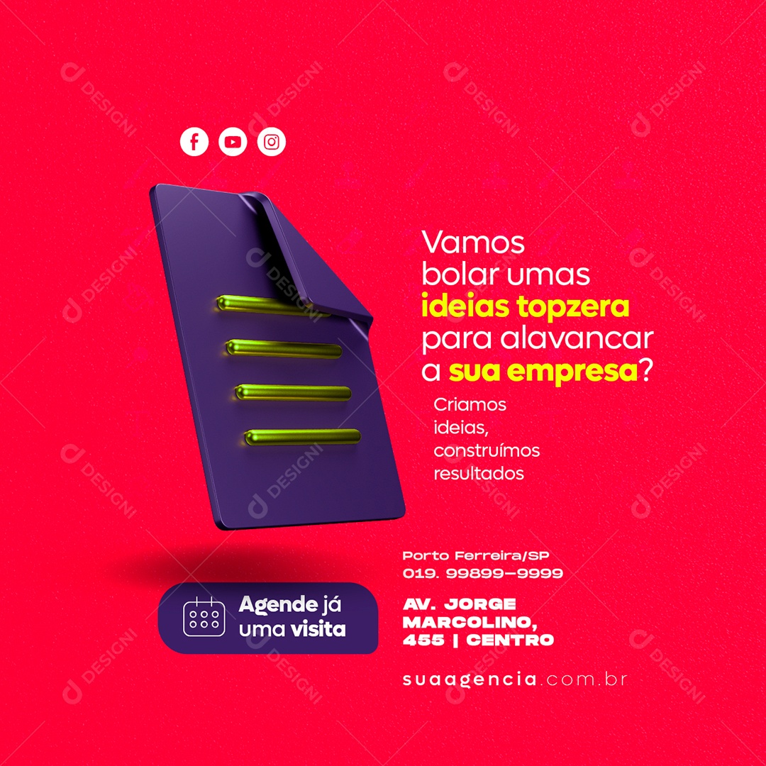Vamos Bolar Umas Ideias Topzera Para Alavancar a Sua Empresa Marketing Digital Social Media PSD Editável