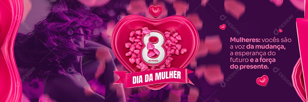Carrossel Dia Internacional da Mulher 8 de Março Social Media PSD Editável