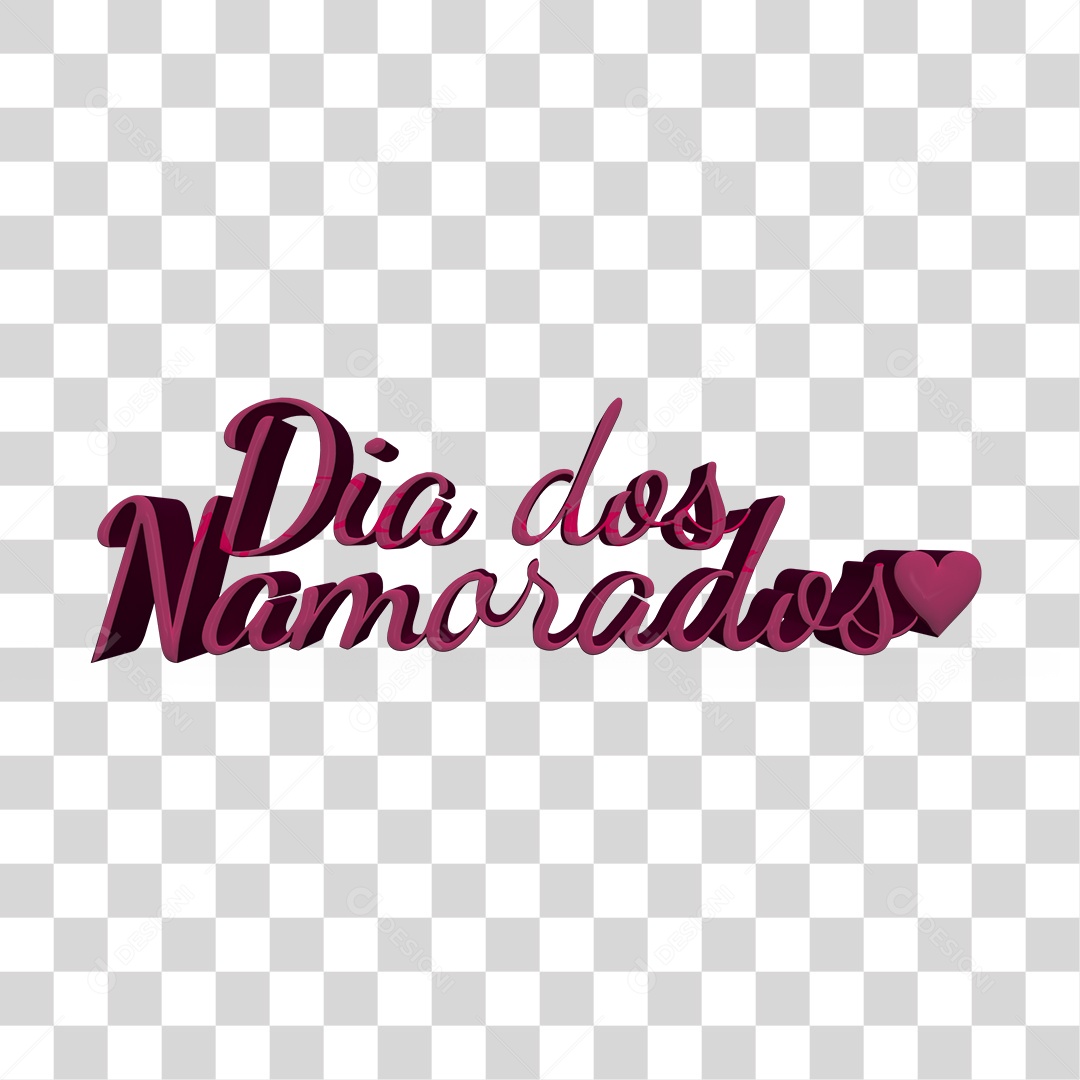Texto 3D Para Composição Dia Dos Namorados PNG Transparente