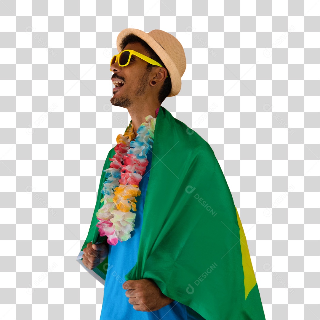 Homem Com Acessórios de Carnaval PNG Transparente