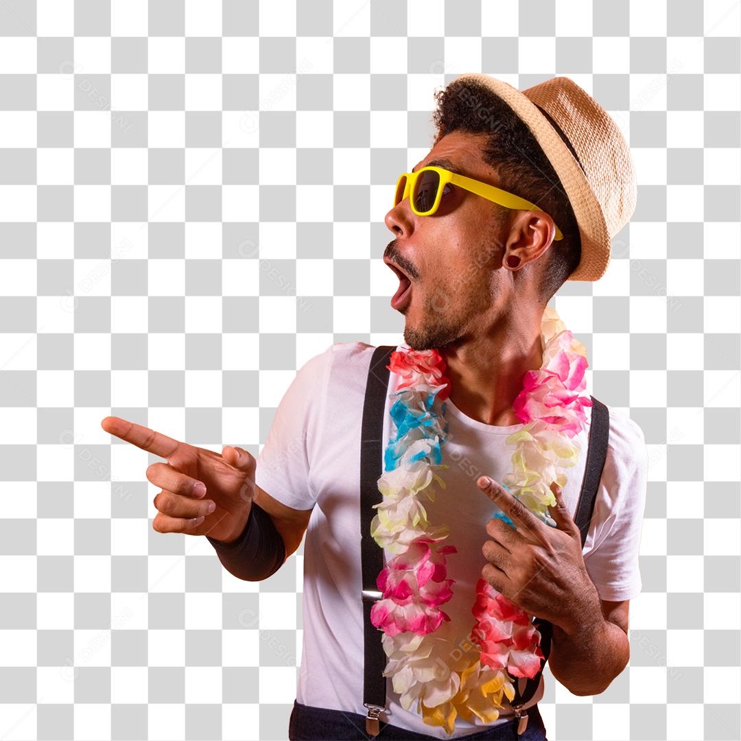 Homem Com Acessórios de Carnaval PNG Transparente