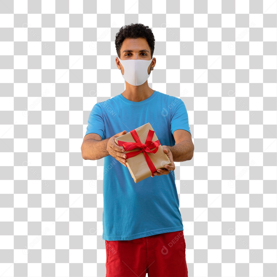 Homem Segurando Presente de Dia Dos Namorados PNG Transparente