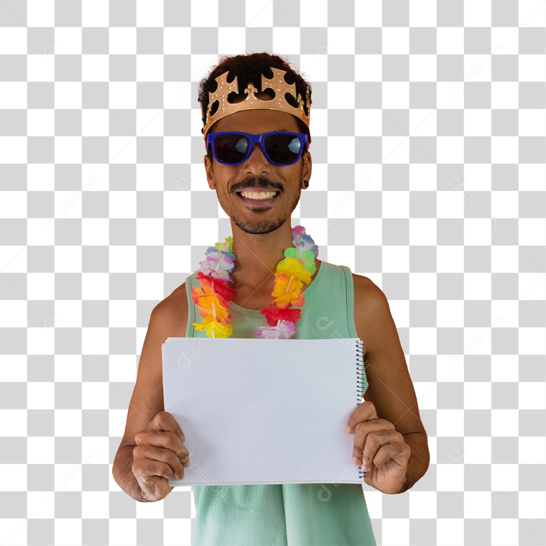 Homem Com Acessórios de Carnaval PNG Transparente