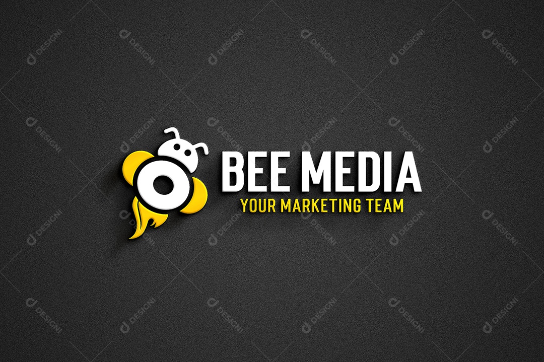 Logo Empresarial Bee Media EPS + AI Editável