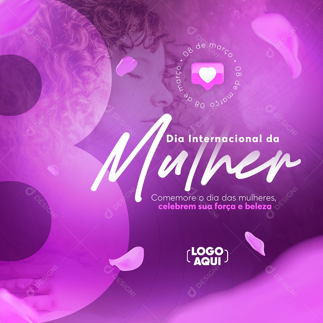 Social Media Comemore o Dia Internacional Da Mulher 8 de Março PSD Editável