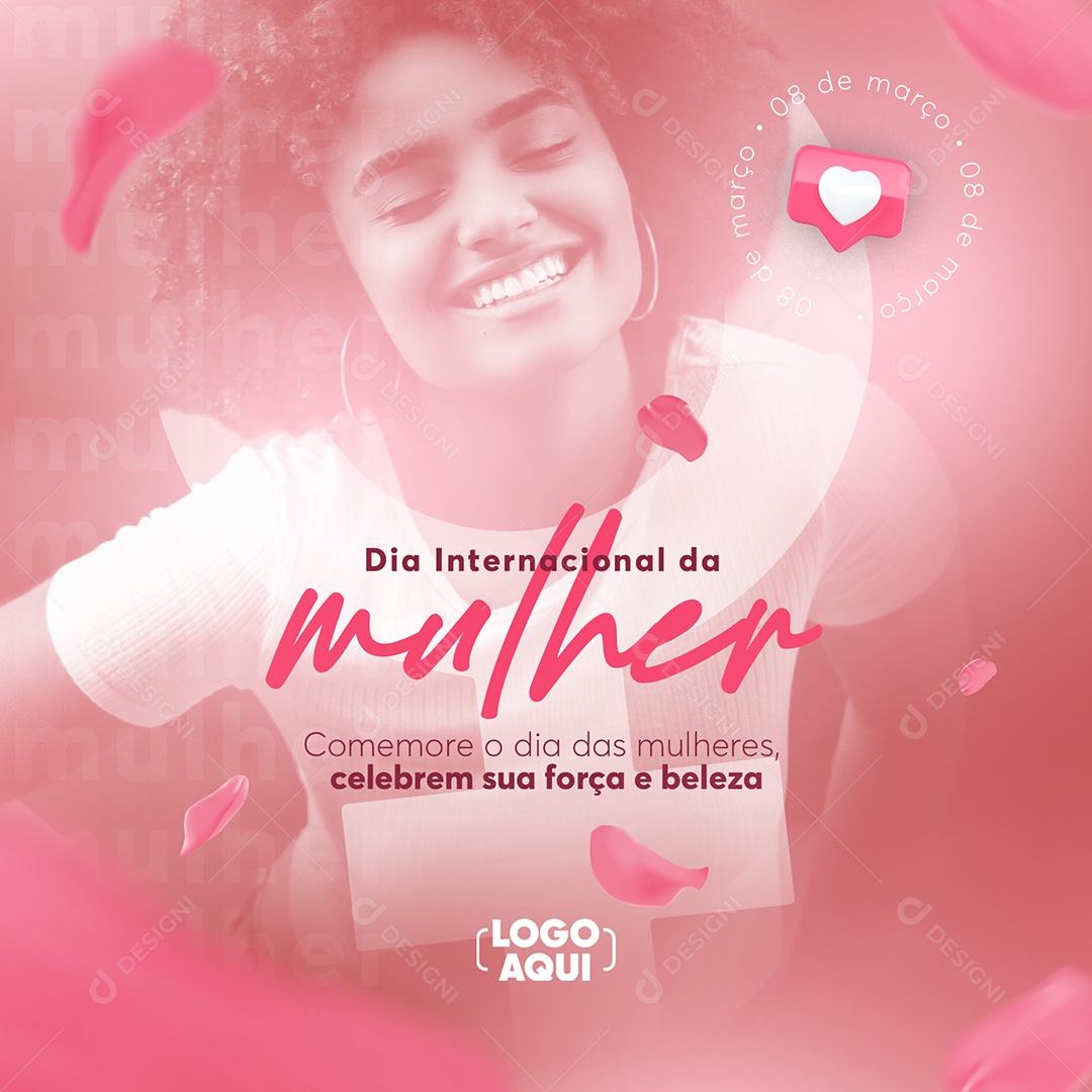 Social Media Comemore o Dia Internacional Da Mulher 8 de Março PSD Editável
