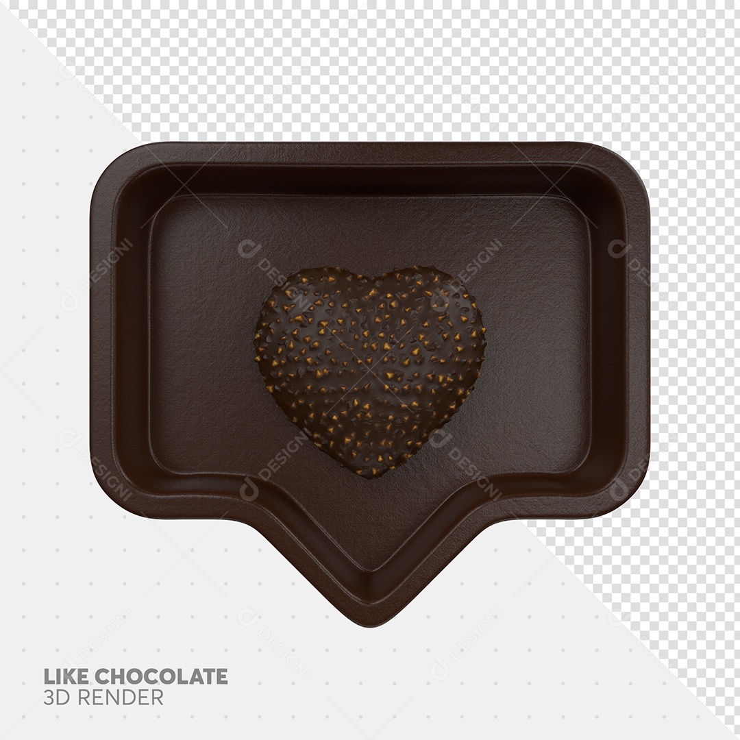 Like de Chocolate de Páscoa Elemento 3D Para Composição PSD