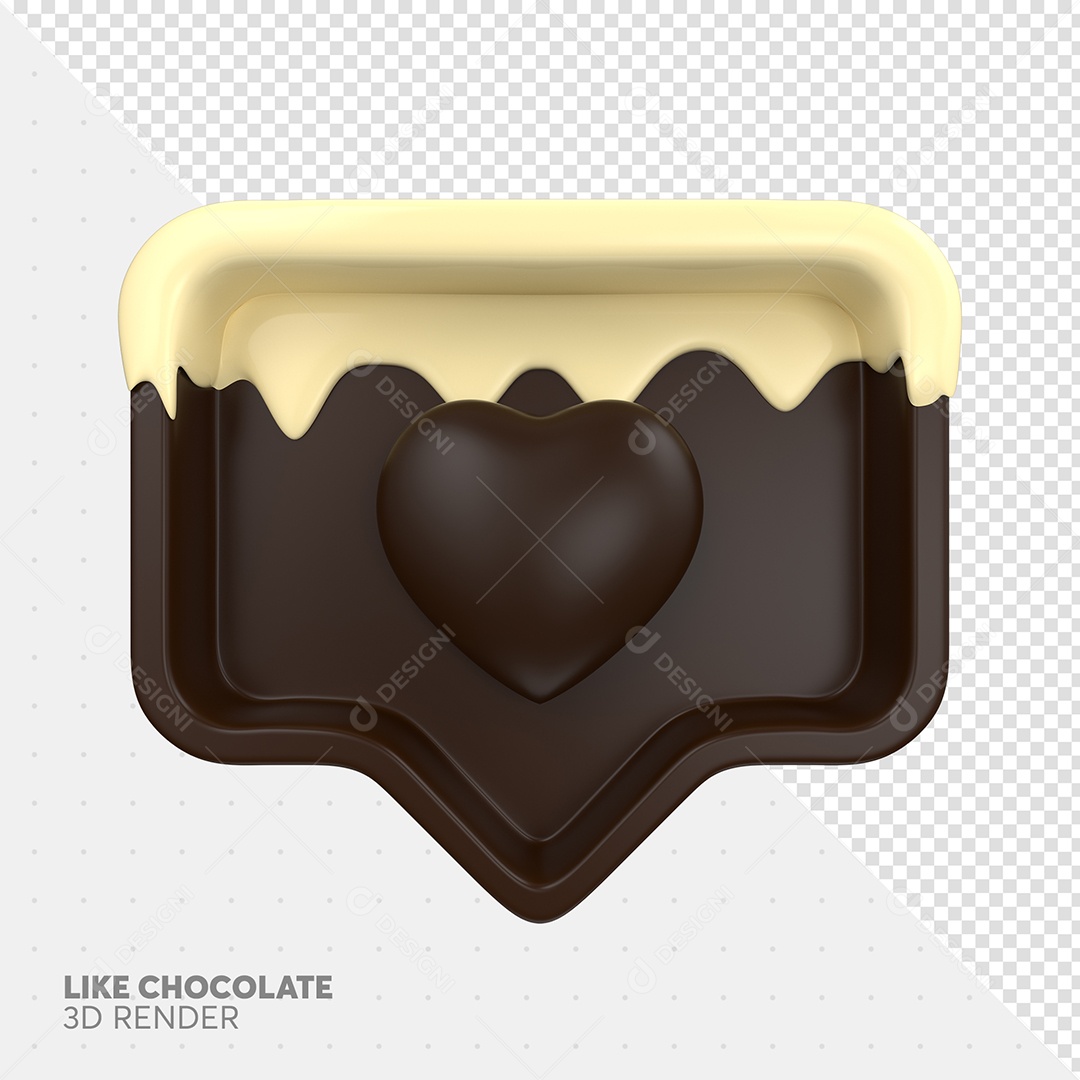 Like de Chocolate de Páscoa Elemento 3D Para Composição PSD