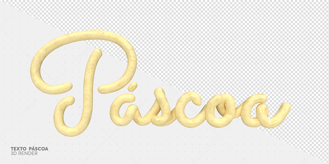 Páscoa Texto 3D de Chocolate para Composição PSD
