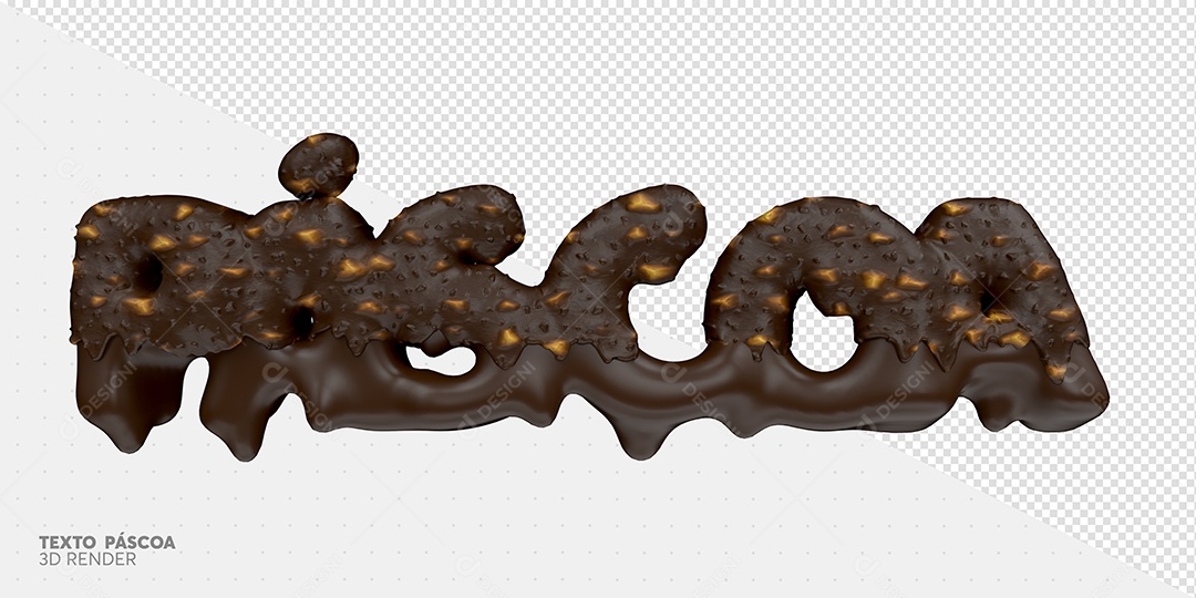 Easter 3D Chocolate Text for PSD Composition