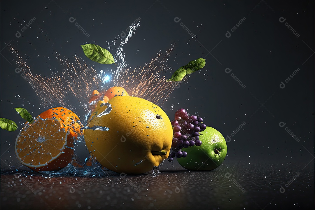 ilustração de frutas tropicais