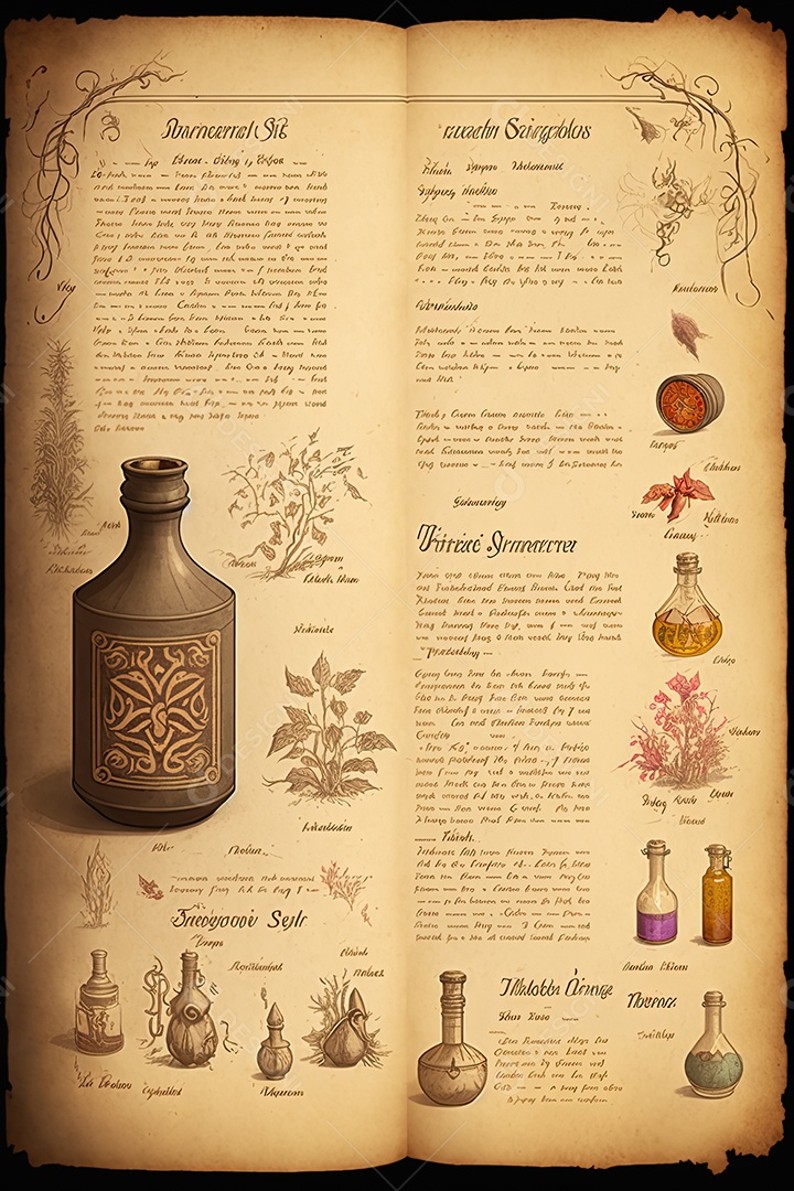 Ilustração de um portal de fantasia