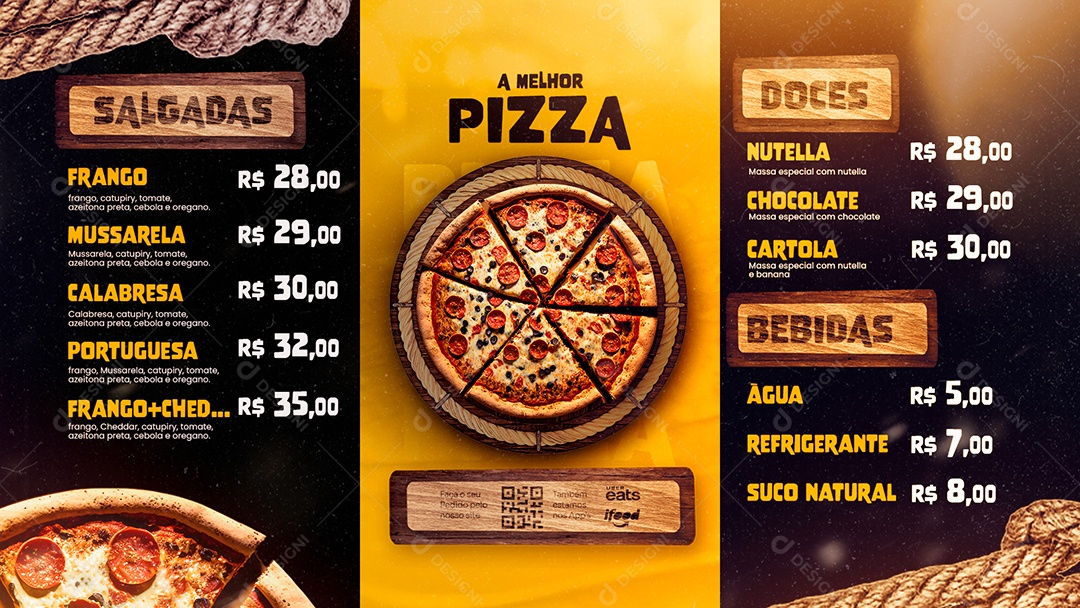 Modelo de Cardápio Pizzaria PSD Editável