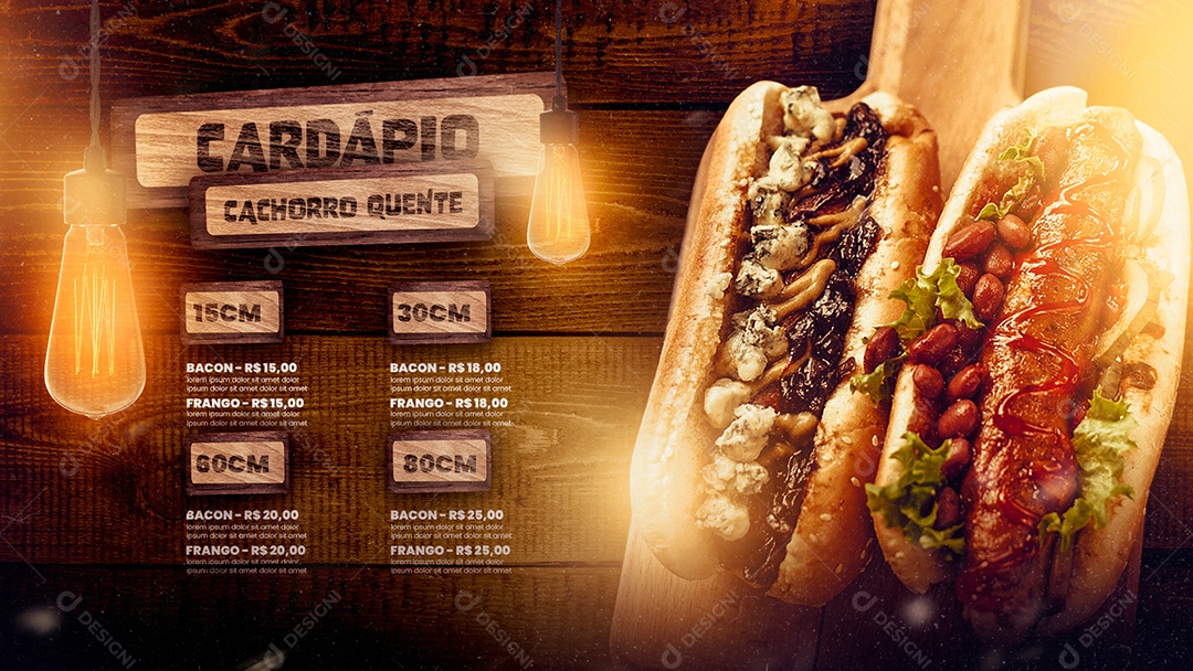 Modelo de Cardápio Cachorro Quente PSD Editável