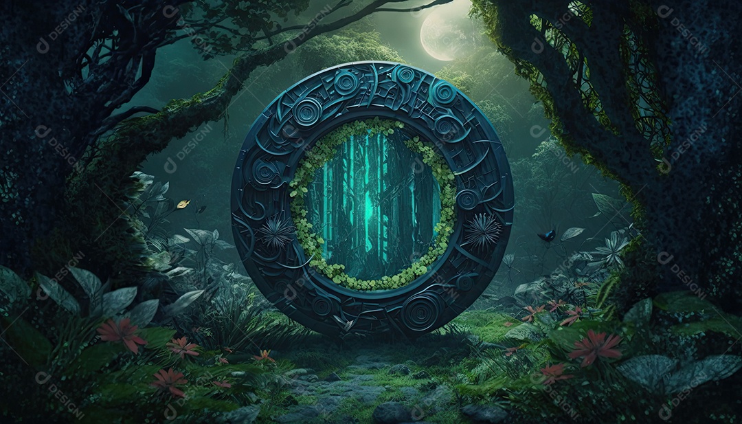 Ilustração de um portal de fantasia