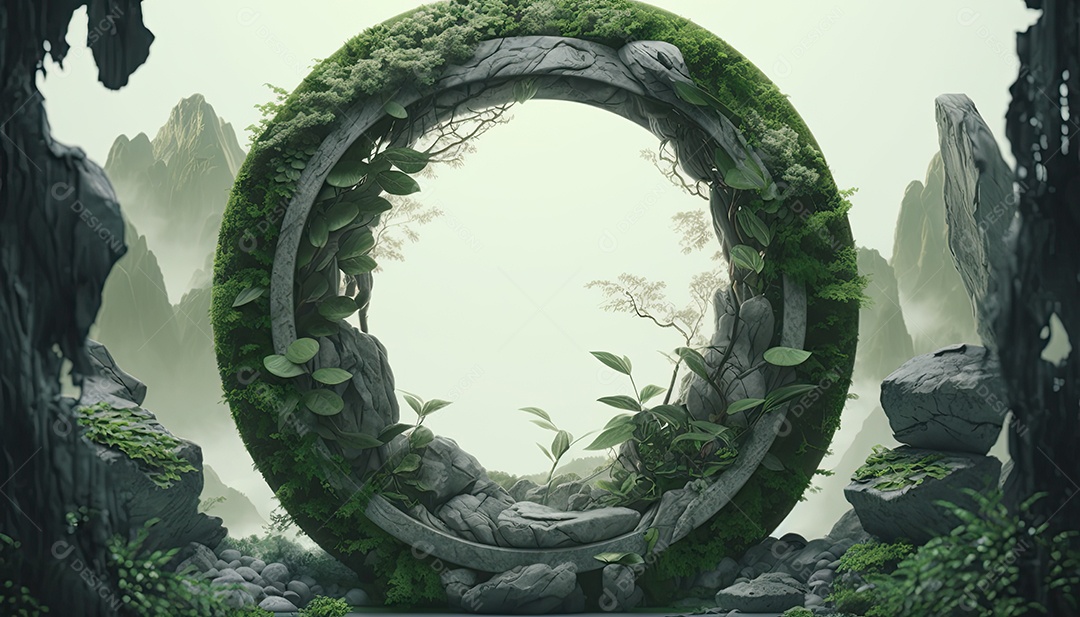 Ilustração de um portal de fantasia