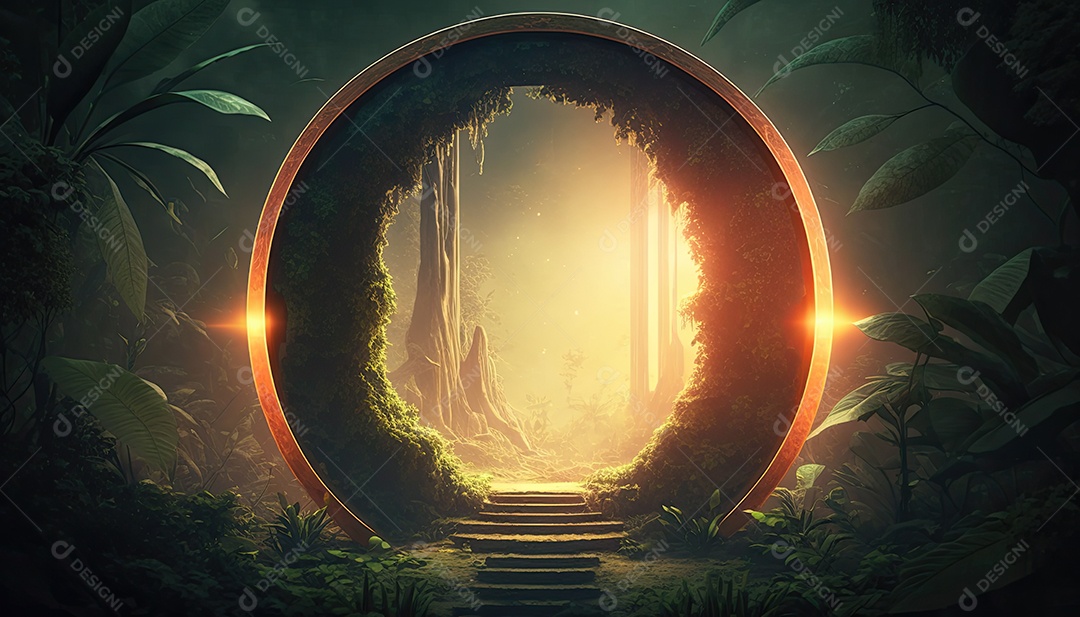 Ilustração de um portal de fantasia