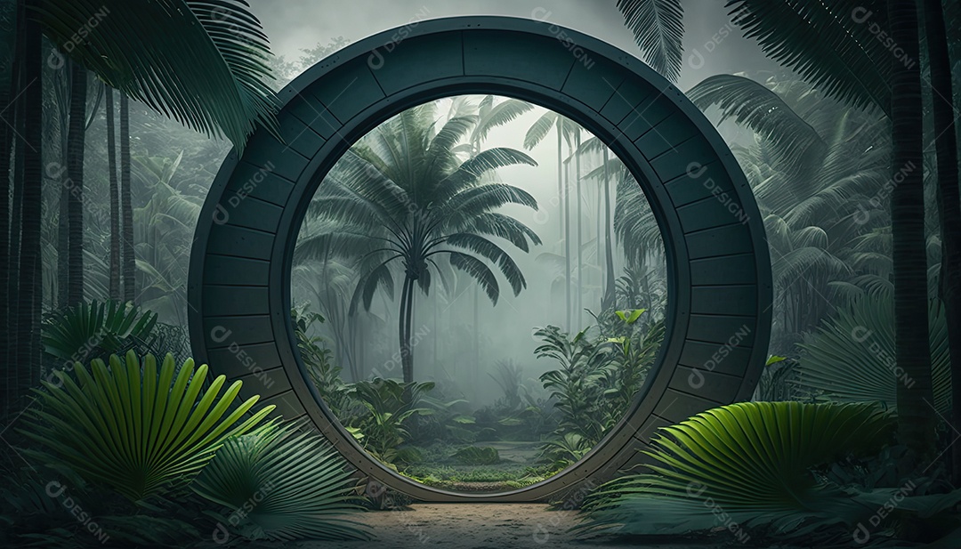 Ilustração de um portal de fantasia