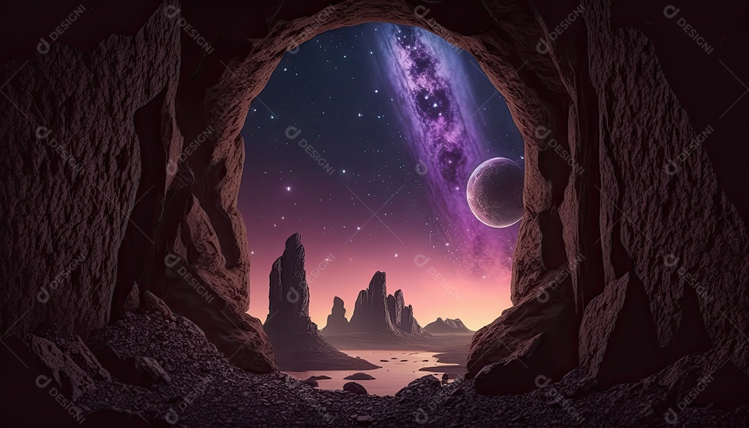 Ilustração de um portal de fantasia