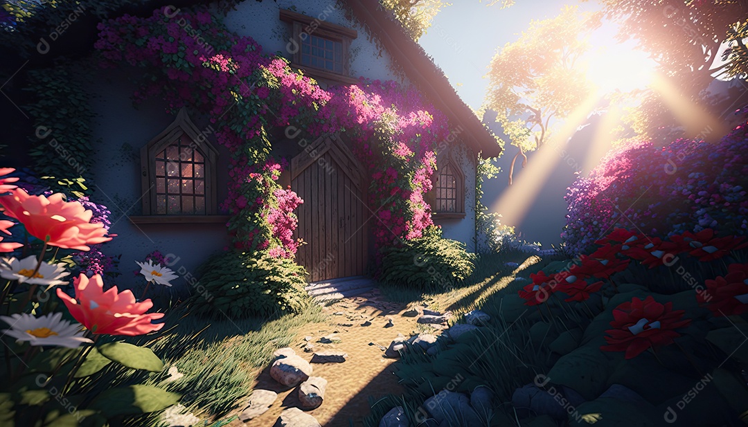 Ilustração de um portal de fantasia