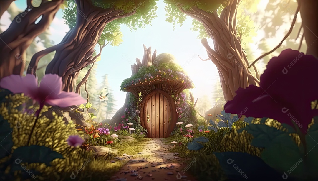 Ilustração de um portal de fantasia