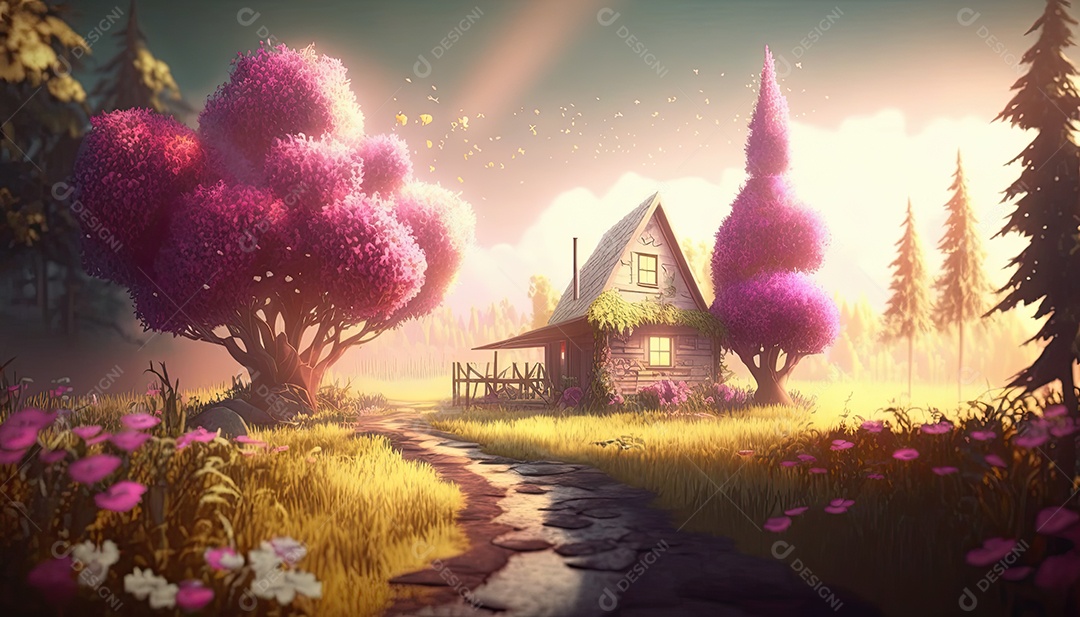 Um belo jardim secreto de conto de fadas