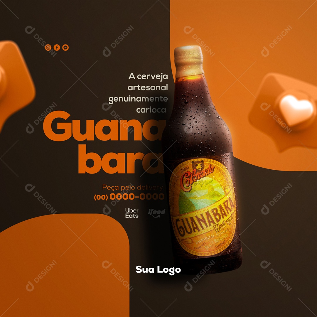 Colorado Guanabara Cerveja Artesanal Social Media PSD Editável