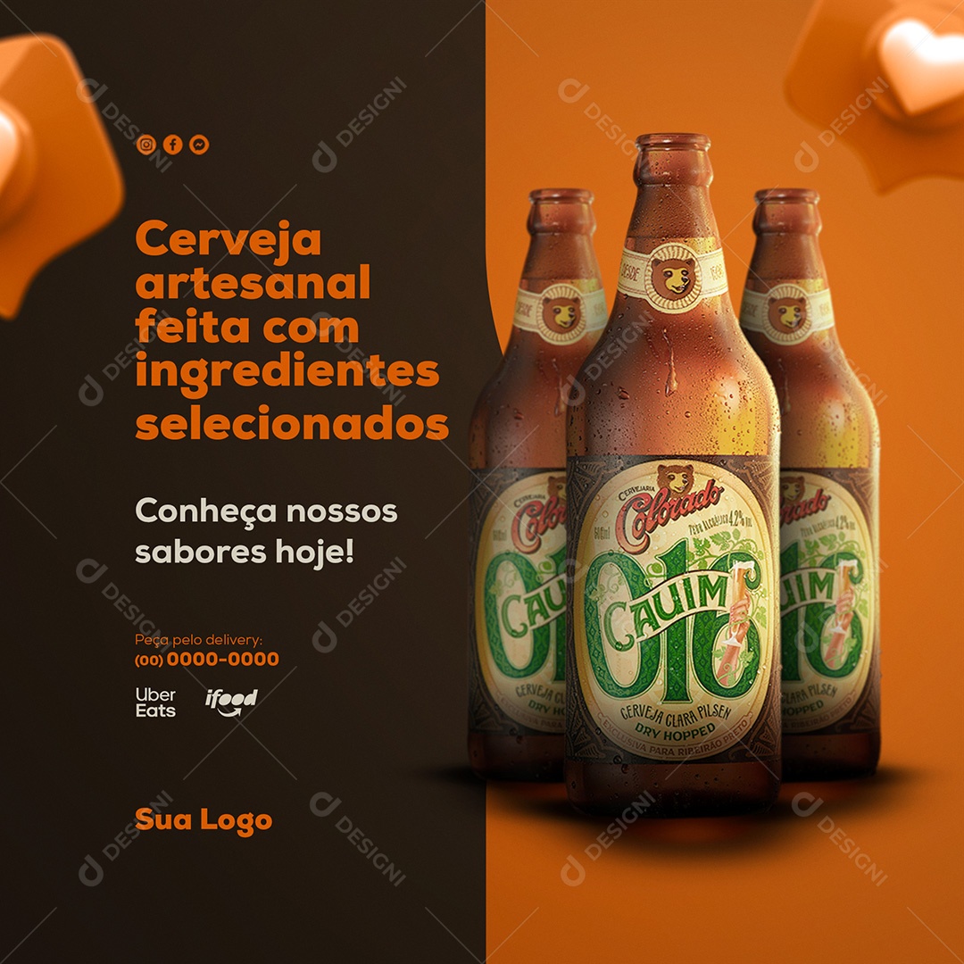 Colorado Cauim 016 Cerveja Artesanal Social Media PSD Editável