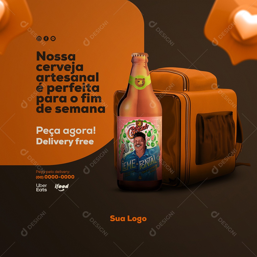 Colorado do Leme ao Pontal Cerveja Artesanal Social Media PSD Editável