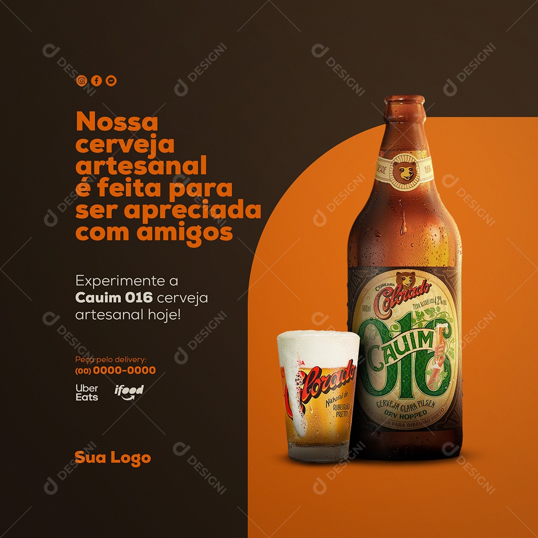 Colorado Cauim 016 Cerveja Artesanal Social Media PSD Editável